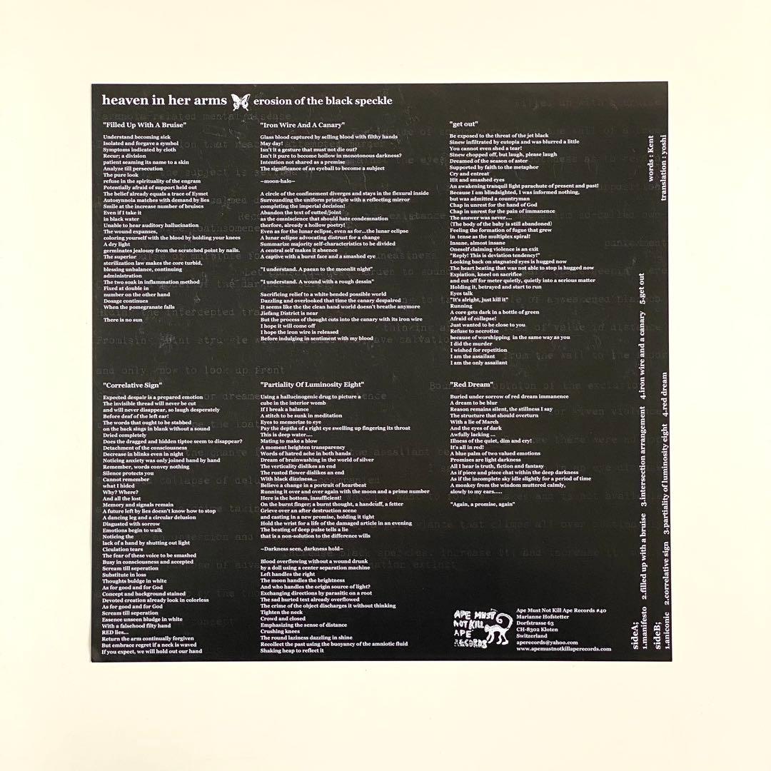 新品未再生 HEAVEN IN HER ARMS 黒班の侵蝕 アナログレコード盤