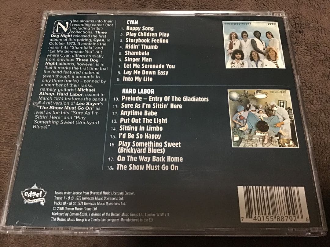 美品❣️２in１CD『スリー・ドッグ・ナイト　サイアン＆ハード・レイバー』3DN