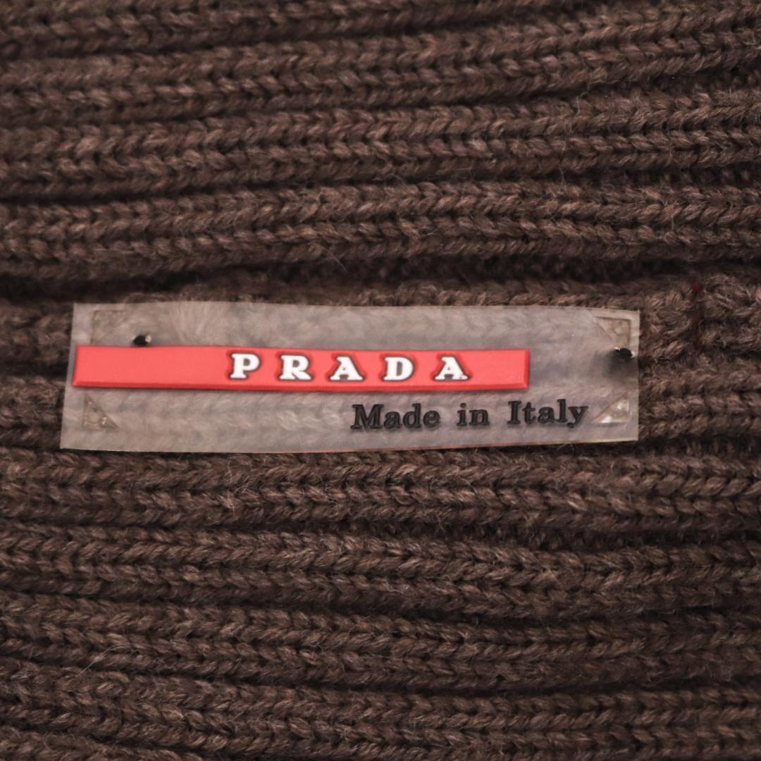 PRADA　SPORTS 　ウール　ビーニー　ニット帽 　ブラウン　ブランドロゴ