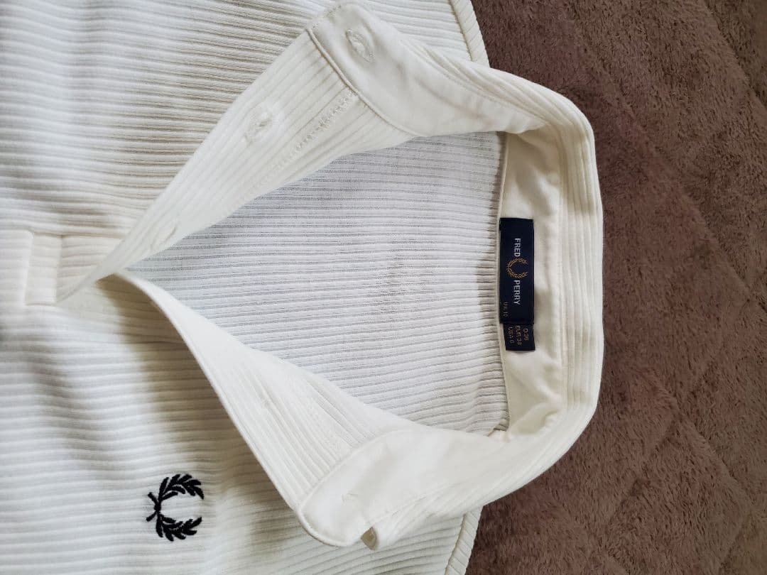 美品　FRED PERRY ホワイト ポロシャツ 長袖 サイズ:UK10