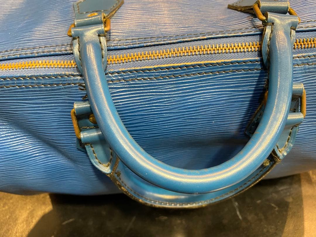 Louis Vuitton エピレザー ボストンバッグ 青 エピ