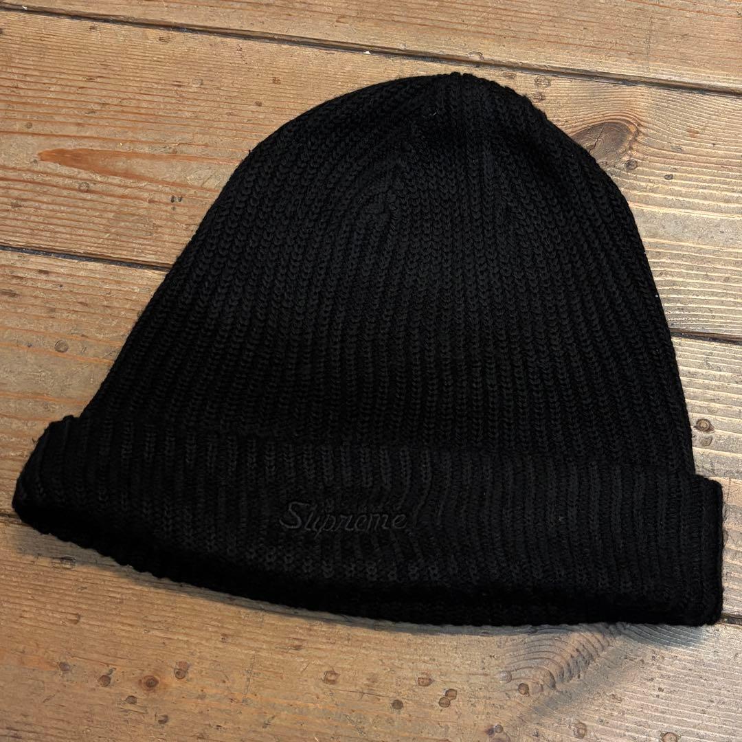 カナダ製 SUPREME ニット帽 スクリプトロゴ 黒 野村周平着用モデル