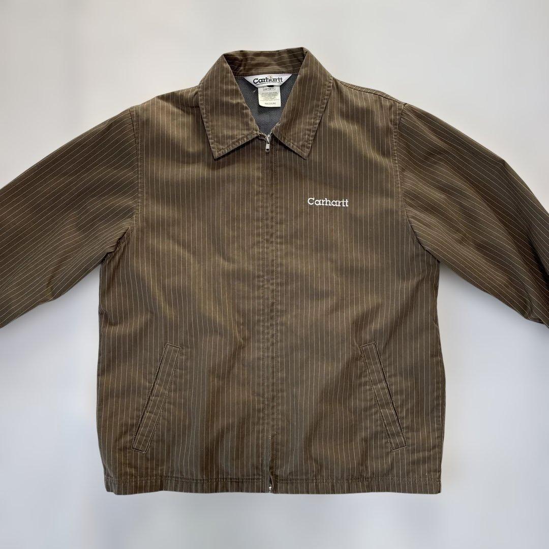 【レア】Carhartt ストライプ ドリズラージャケット　　ブラウン M