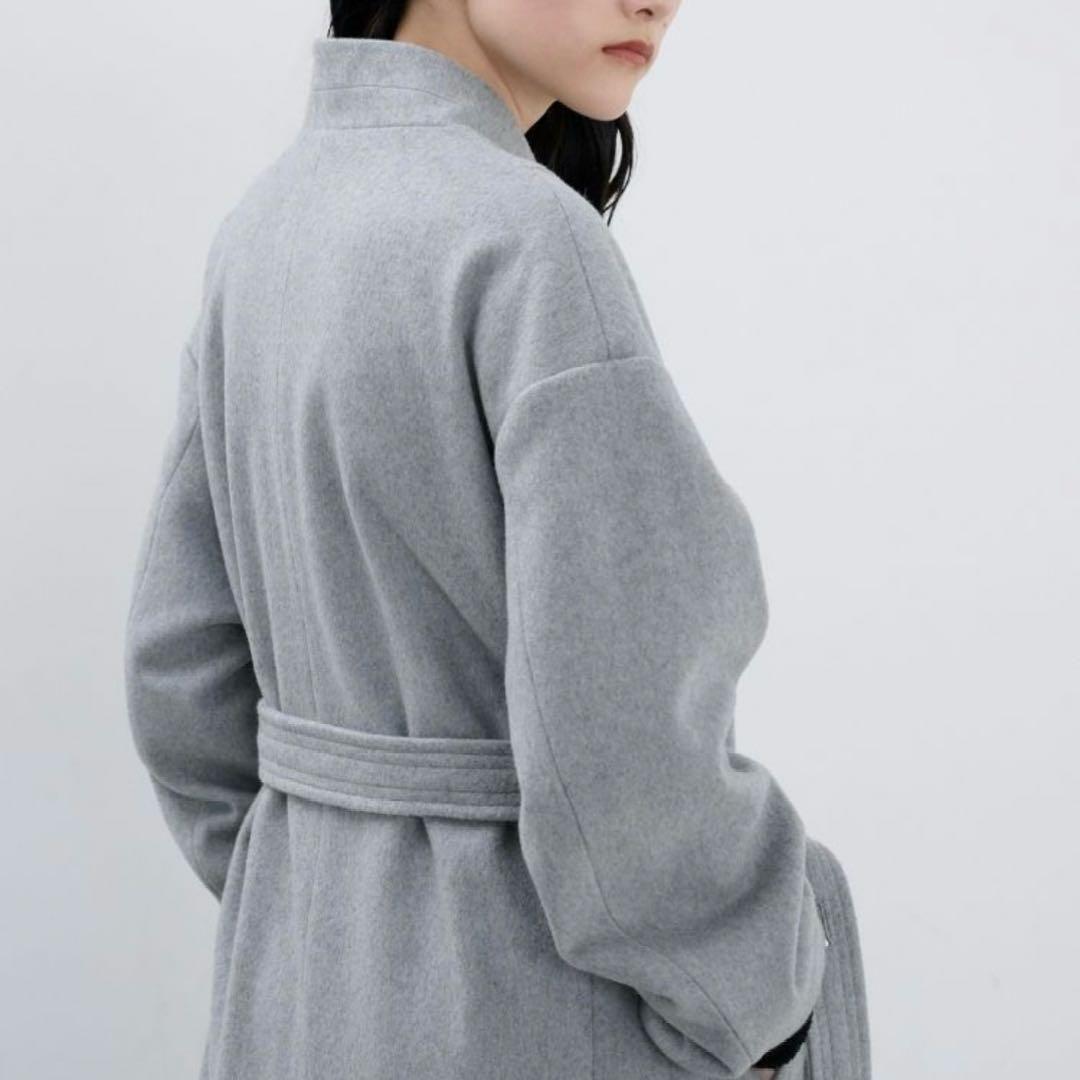 SIWEM SUPER140S MELTON COAT グレー マキシ丈M