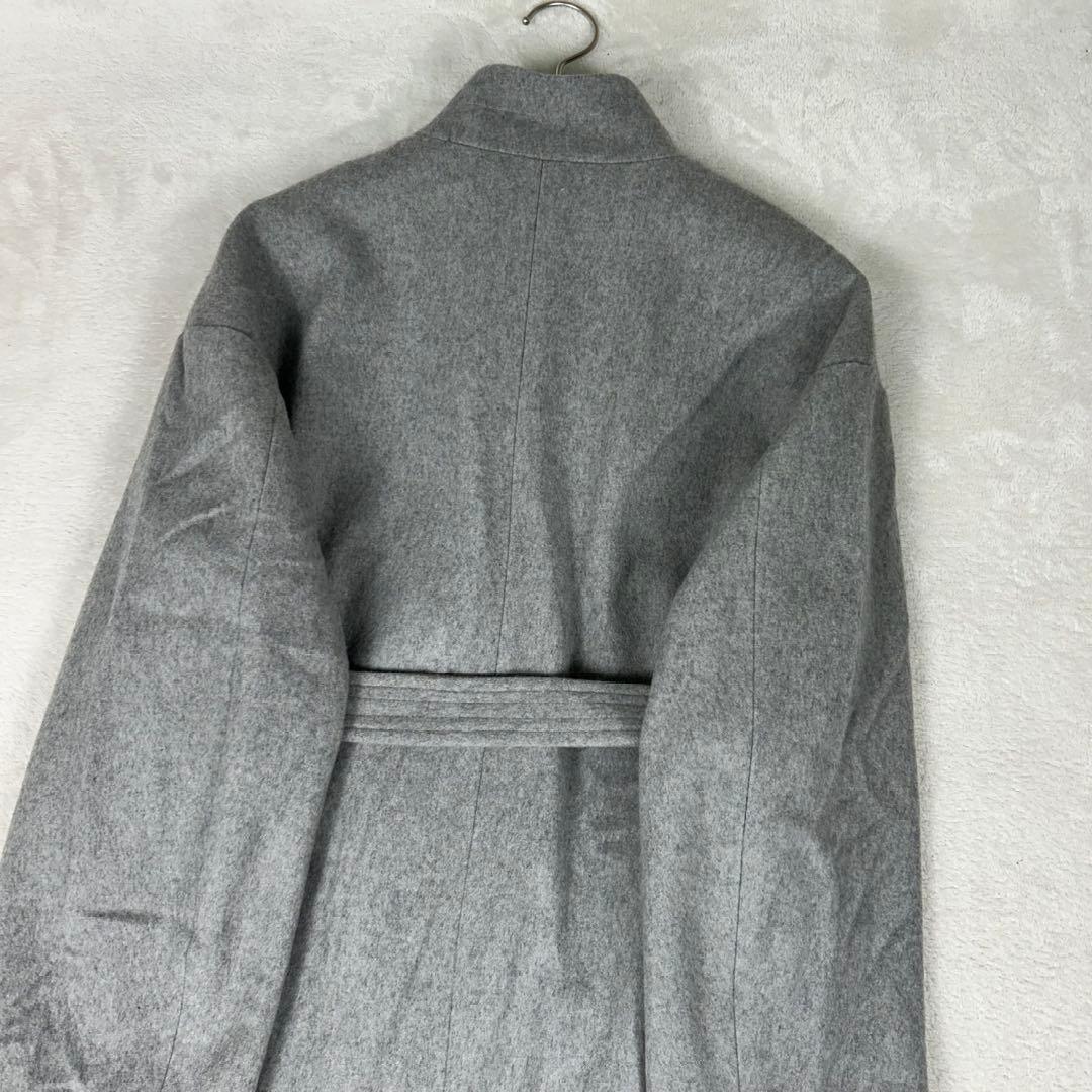 SIWEM SUPER140S MELTON COAT グレー マキシ丈M