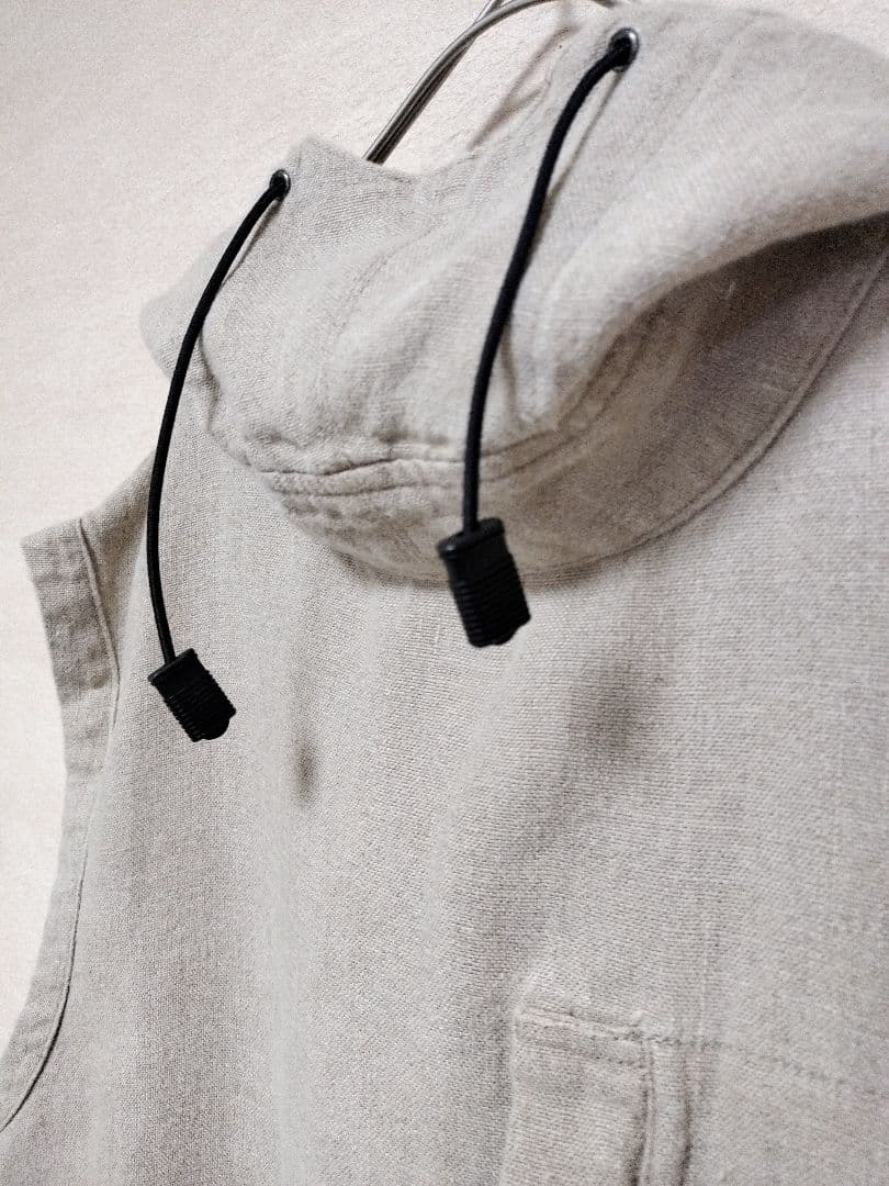 希少　BALANCE WEAR DESIGN　フーデッドプルオーバーリネンベスト