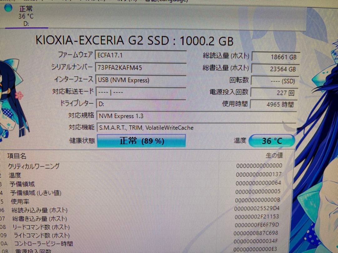 内蔵型SSD KIOXIA EXCERIA G2 NVMe SSD 1tb