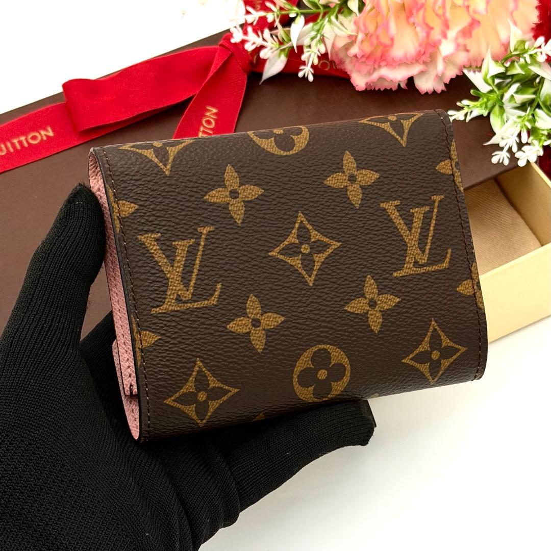 【美品】ルイヴィトン モノグラム ローズバレリーヌ ヴィクトリーヌ 三つ折り財布