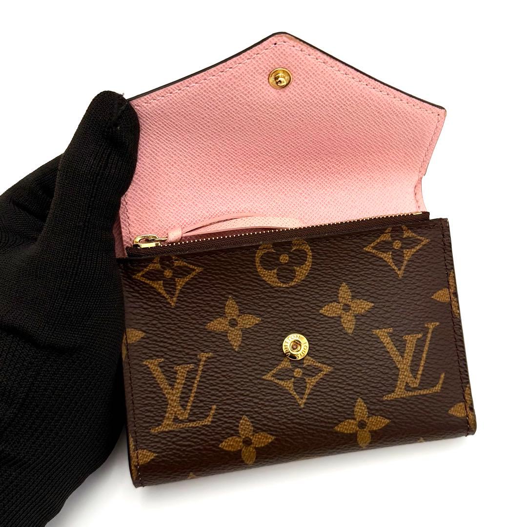 【美品】ルイヴィトン モノグラム ローズバレリーヌ ヴィクトリーヌ 三つ折り財布