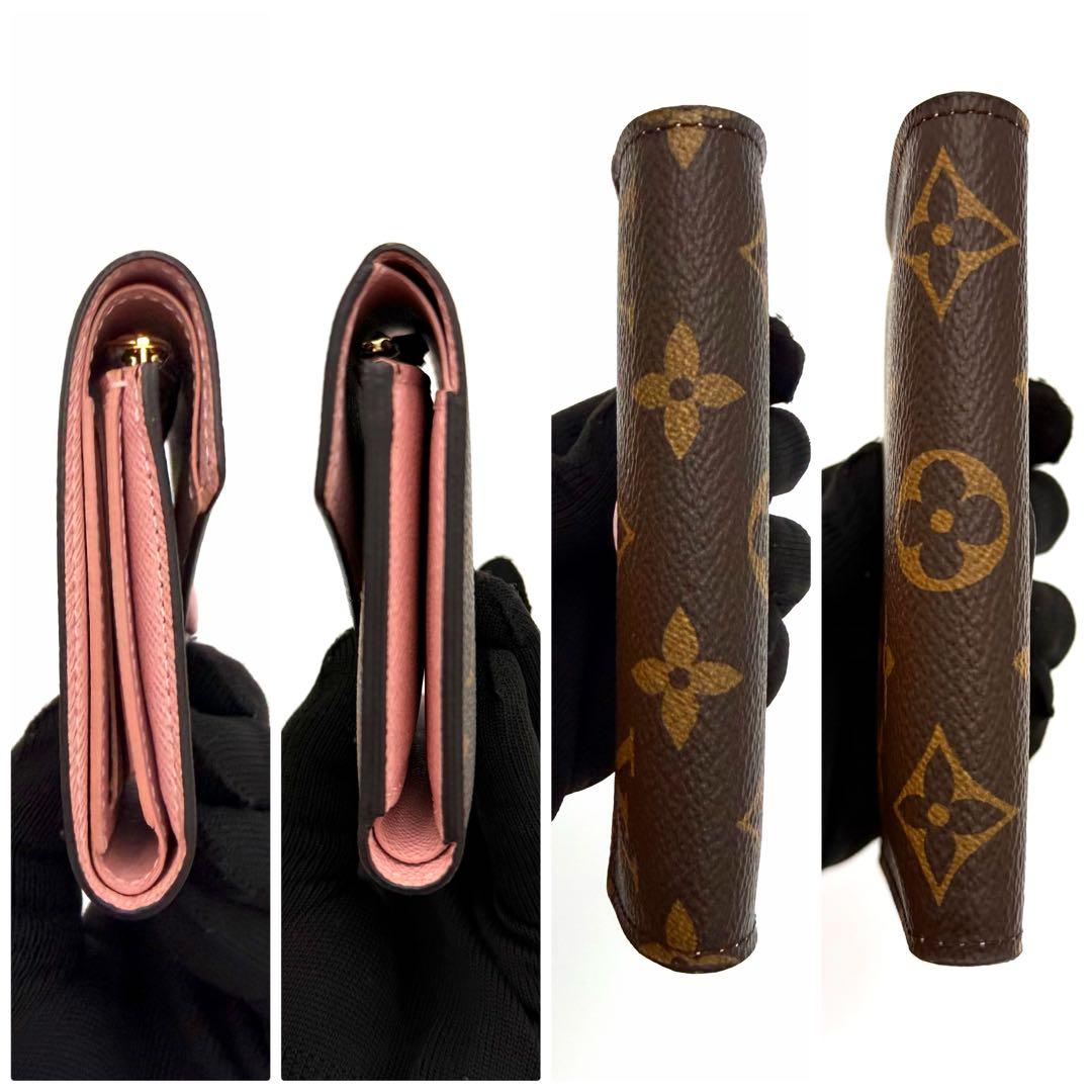 【美品】ルイヴィトン モノグラム ローズバレリーヌ ヴィクトリーヌ 三つ折り財布