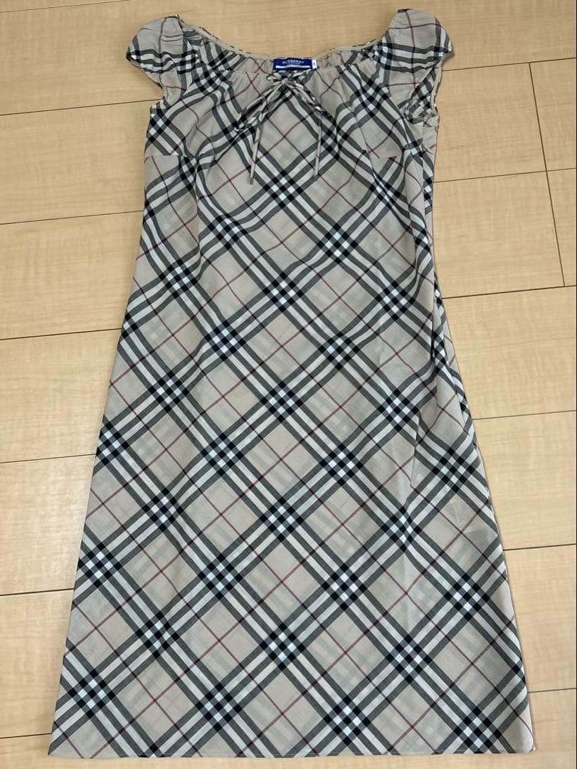 BURBERRY BLUE LABELベージュ チェックノースリーブ ワンピース