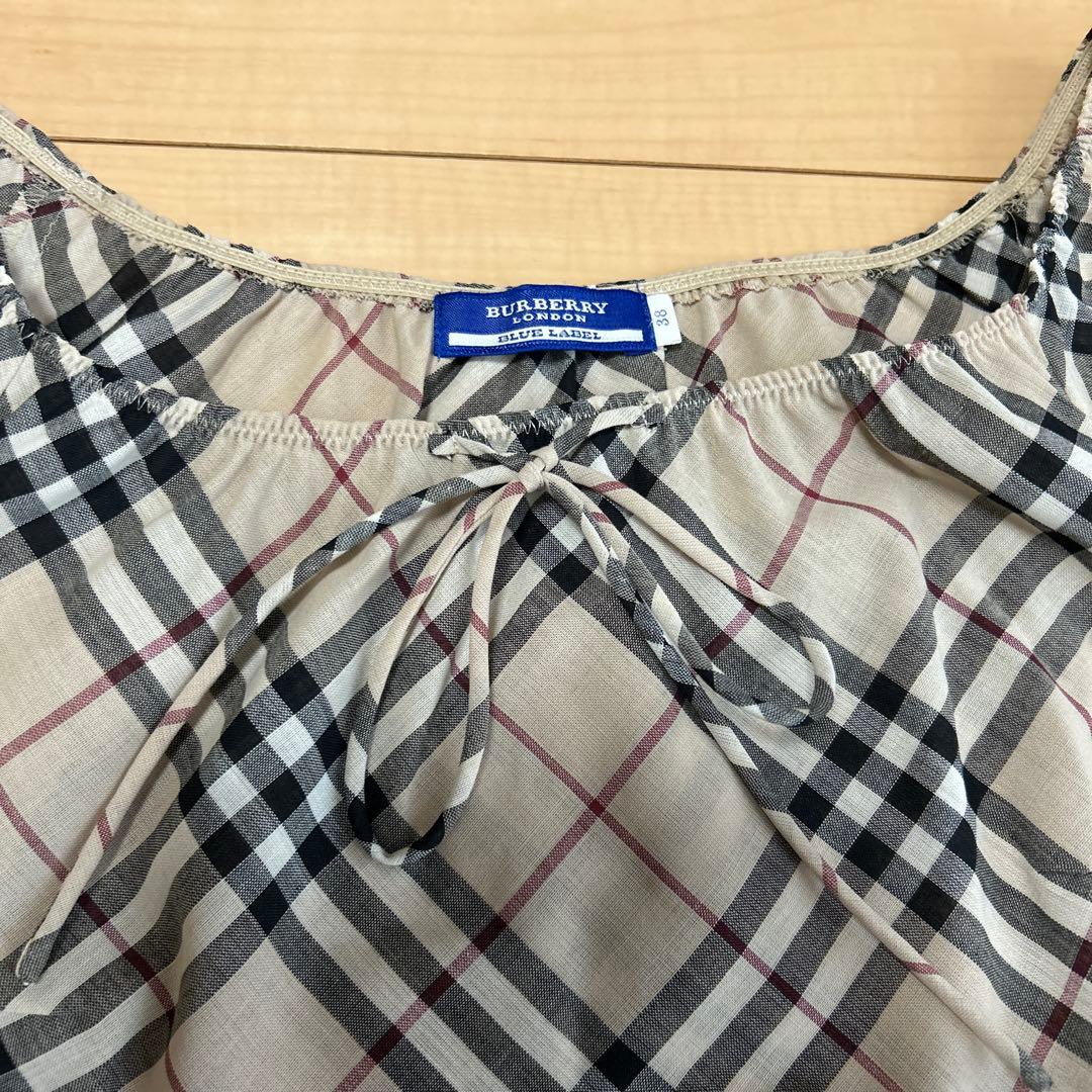 BURBERRY BLUE LABELベージュ チェックノースリーブ ワンピース