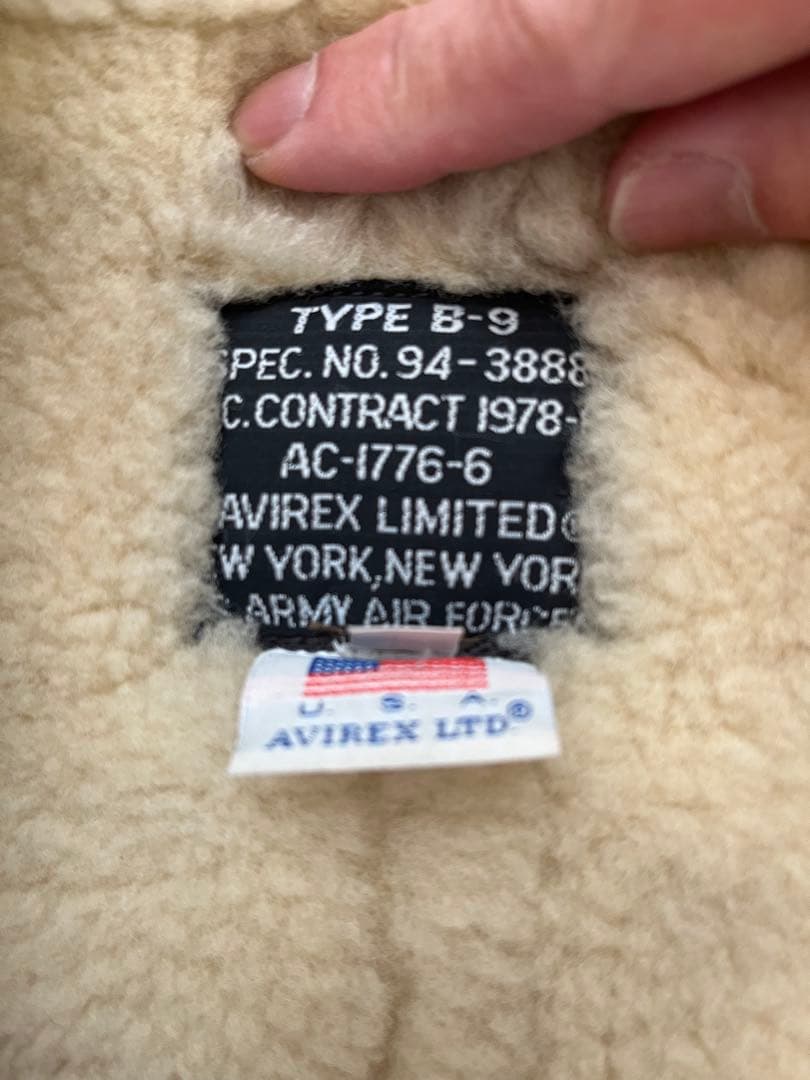 米国製　AVIREX B-9 フライトジャケット　サイズ38