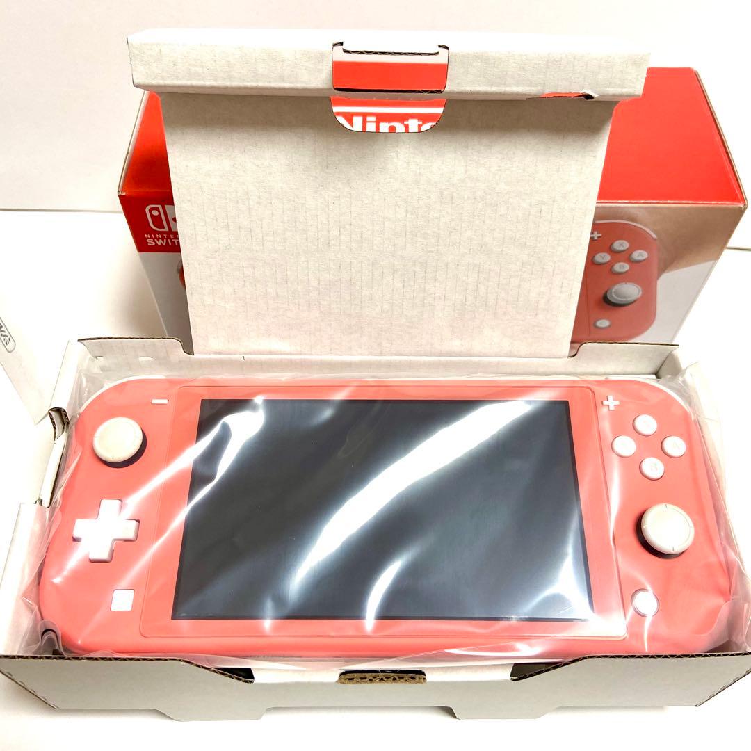 Switch Lite 本体 2025年製 コーラル 美品 外箱 付属品全てあり