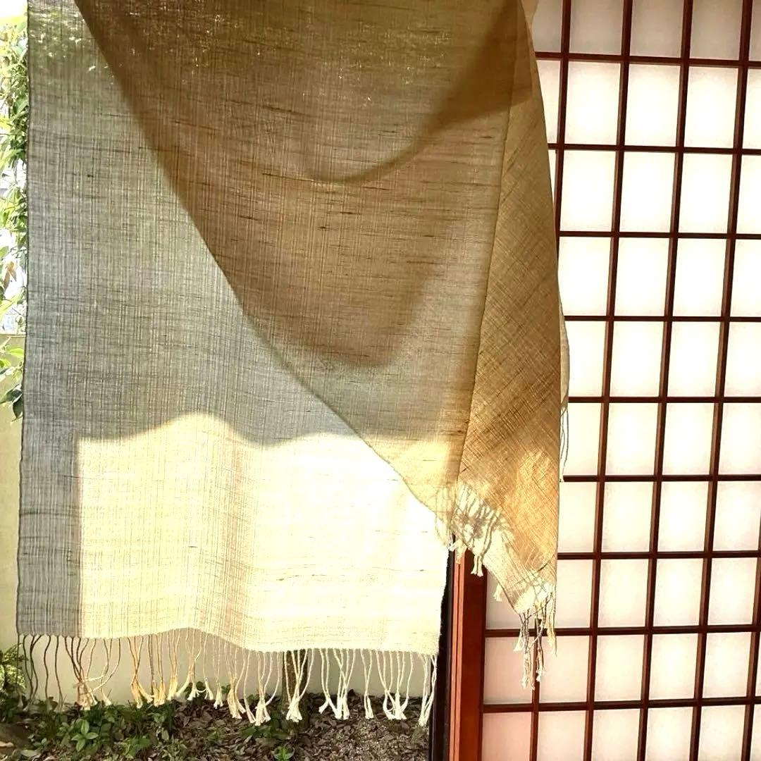 ストール(男女兼用)(C2) ／ 手織り・真綿手紬糸・草木染め