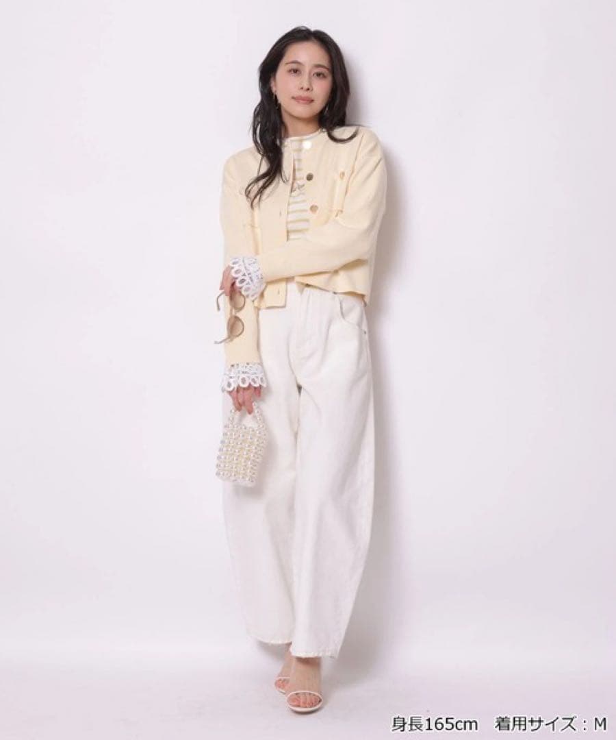 Arpege story 美品 袖口レース金釦ニットジャケット