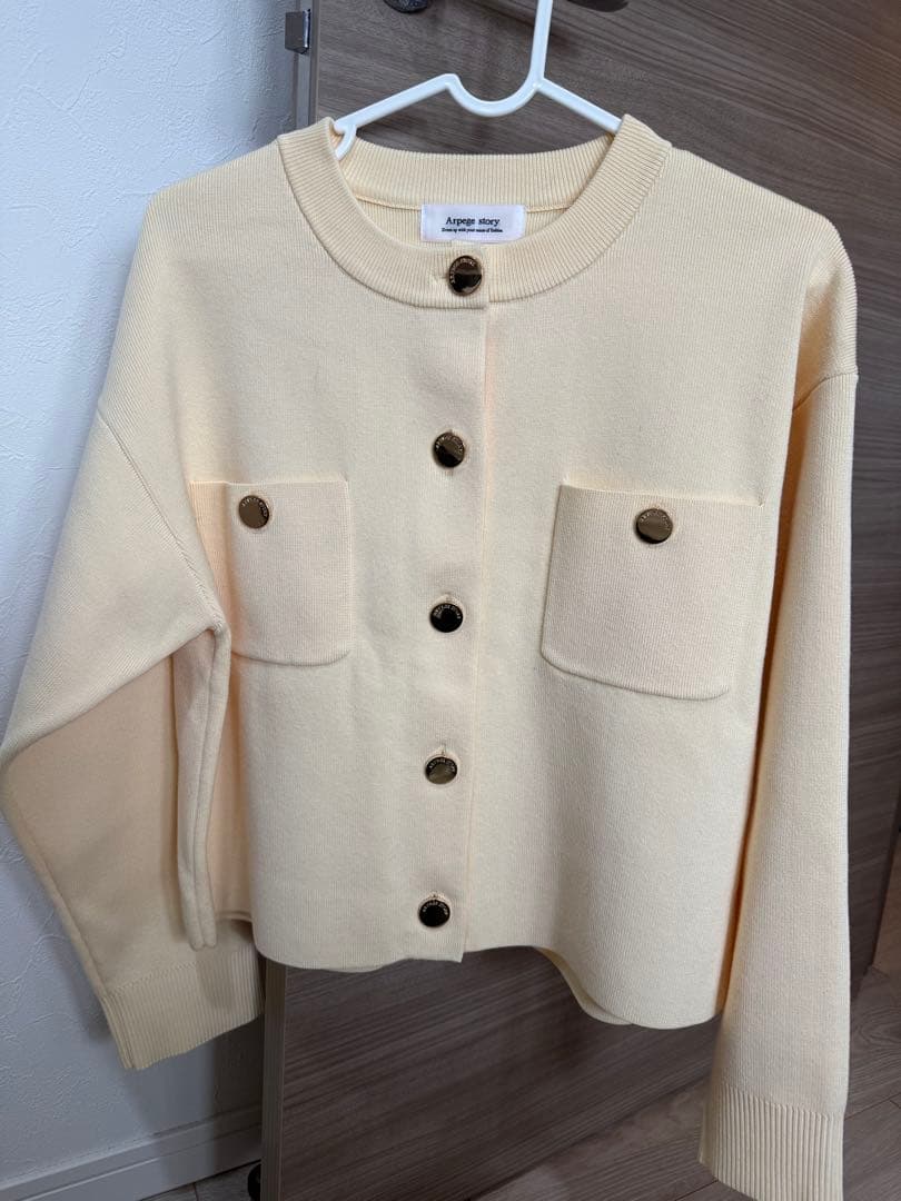 Arpege story 美品 袖口レース金釦ニットジャケット