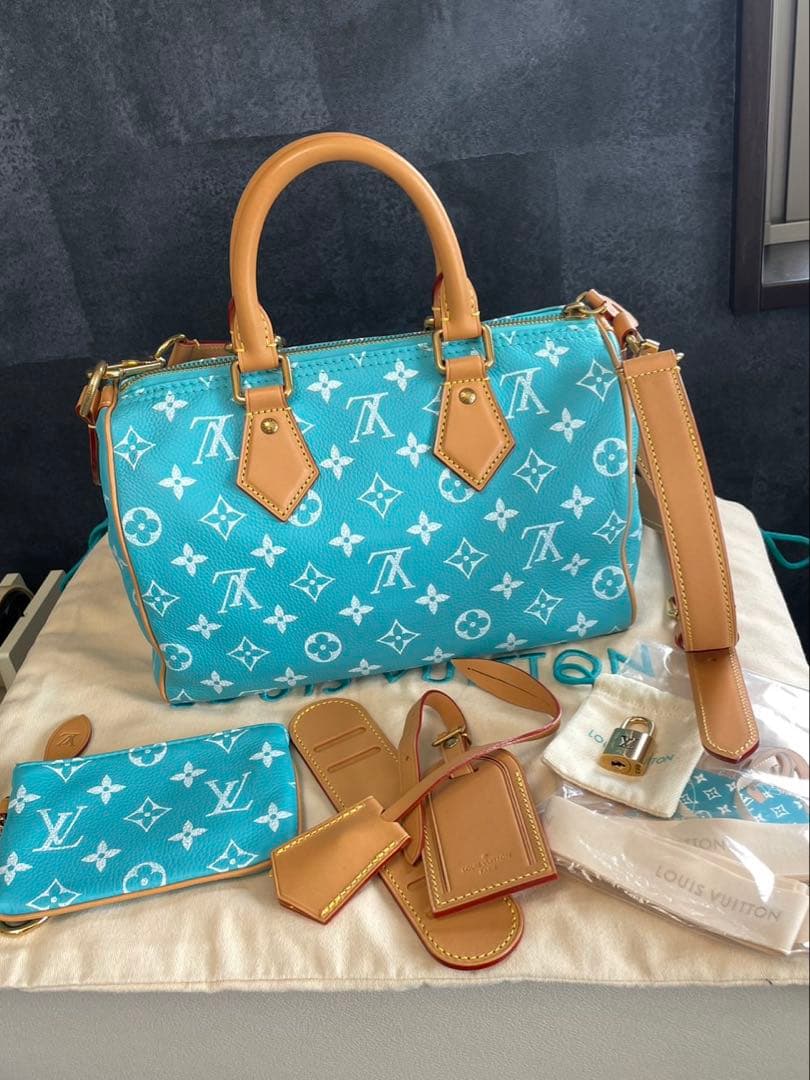 LOUIS VUITTON スピーディ25 ターコイズブルー P9
