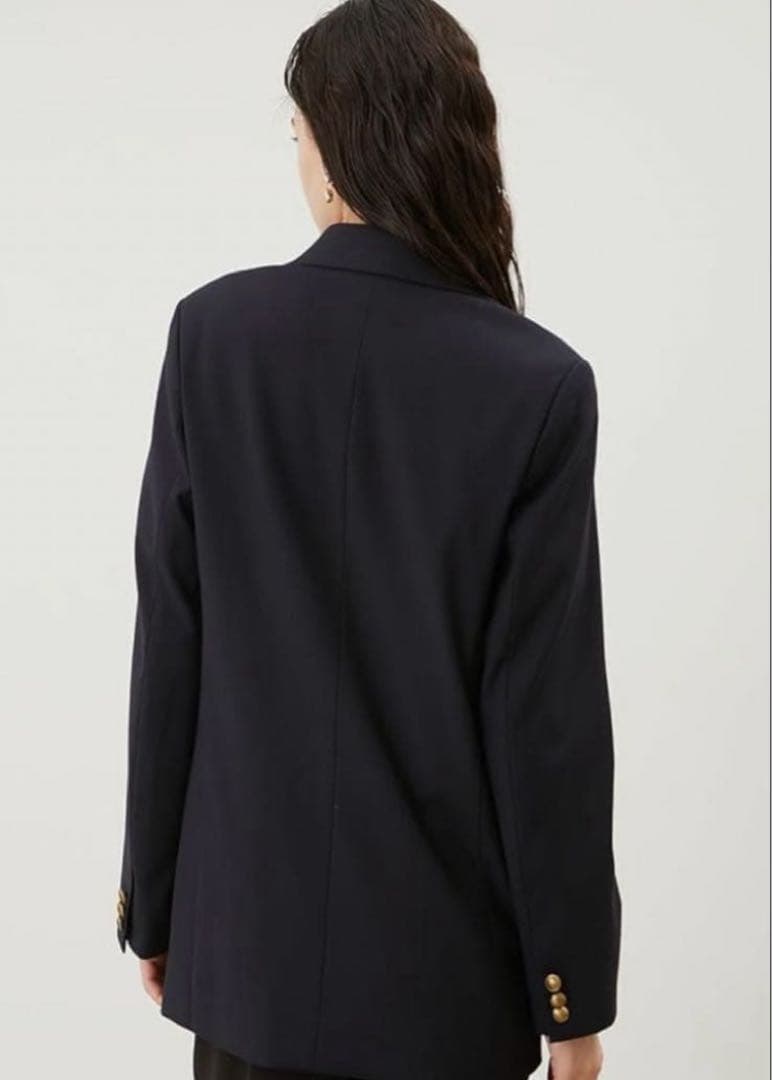 Mila Owen 金釦ダブルブレストロングブレザー　ネイビー　Fサイズ