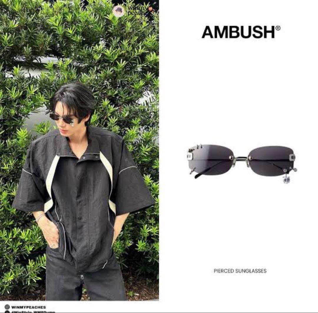 AMBUSH パール サングラス リムレスメガネ