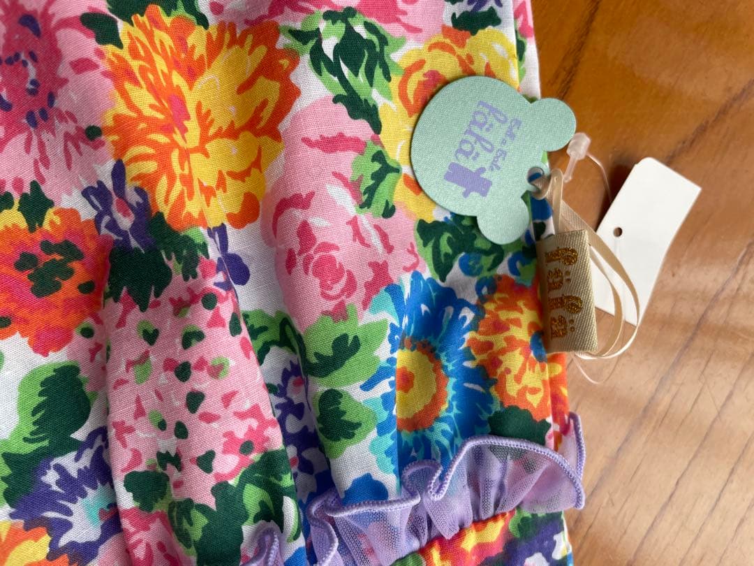 ♪fafa BEATRISSA ワンピース 80レインボーフラワーとスタイセット