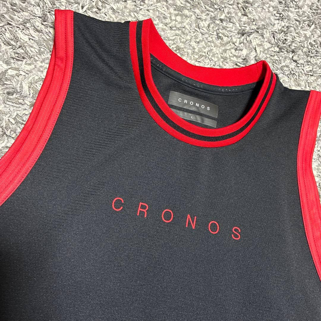 CRONOS タンクトップ 黒/赤　L