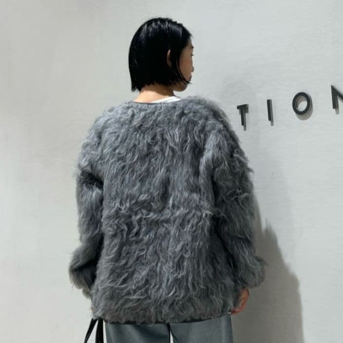 ESTNATION ファーチュールリバーシブルニットコート値下げ相談歓迎！