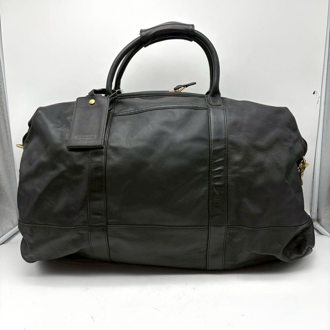 極美品　オールド コーチ ボストンバッグ USA製 2way レザー 黒