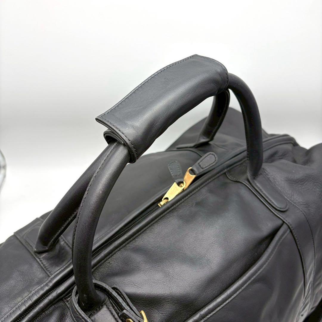 極美品　オールド コーチ ボストンバッグ USA製 2way レザー 黒