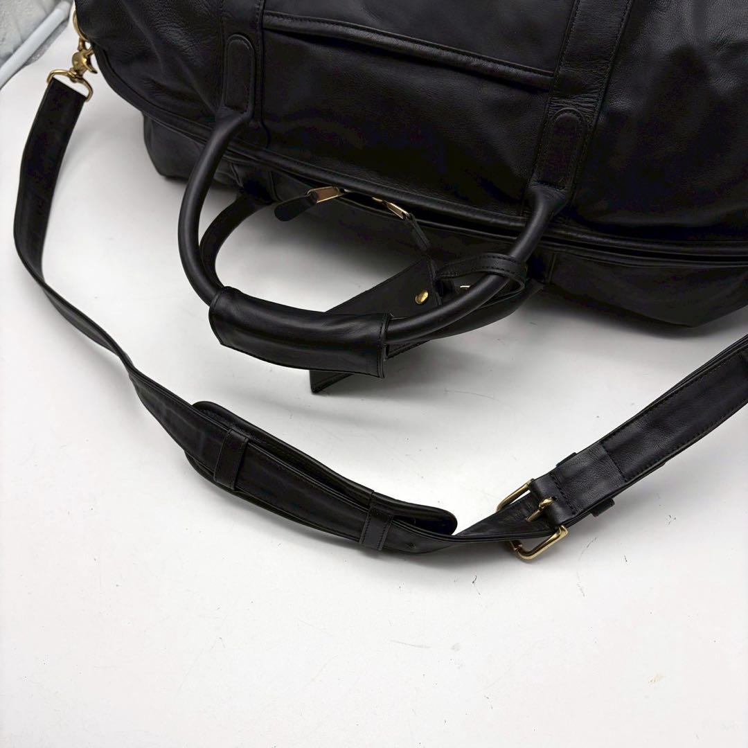 極美品　オールド コーチ ボストンバッグ USA製 2way レザー 黒