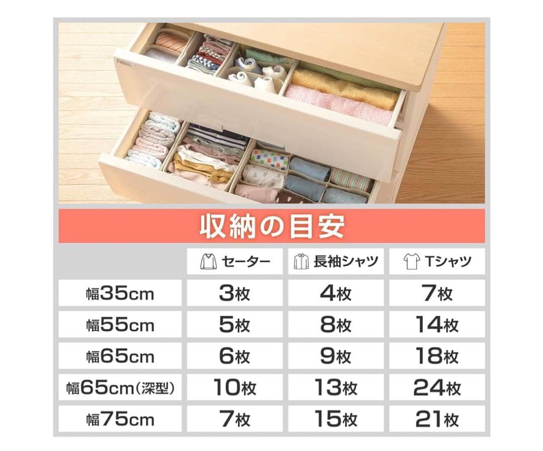 天馬 フィッツプラス 5段 メープル F6505 幅65×奥行41×高さ105