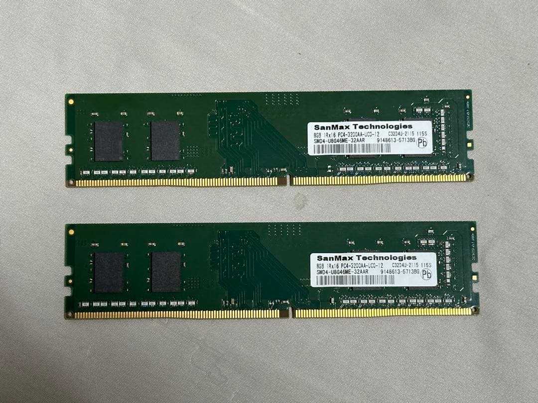 SanMax DDR4 PC4 3200MHz 8GBx2枚セット 計16GB