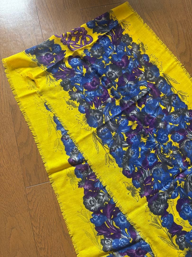 美品✨ロエベ カシミヤ×シルク×ウール 花柄 マフラー ストール