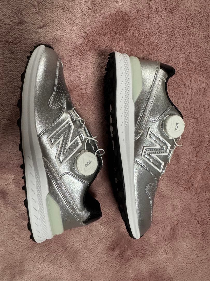 美品✨New Balance レディース ゴルフシューズ996シルバー BOA
