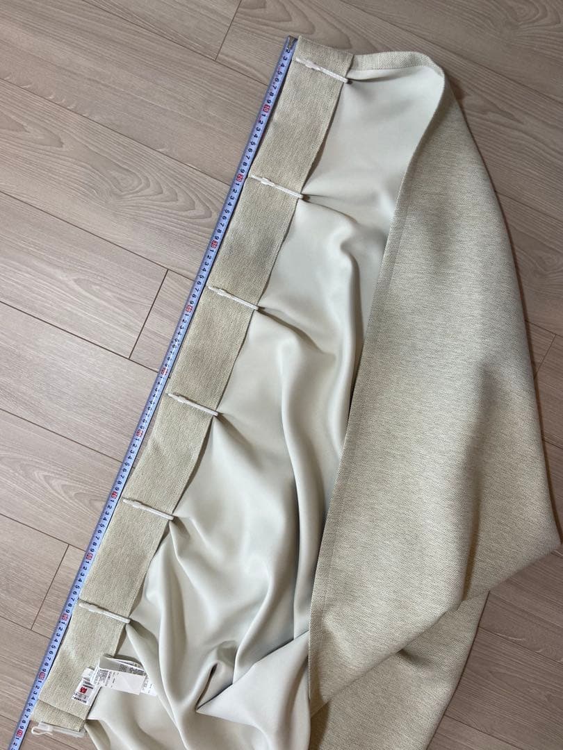 無印良品　防炎・遮光性　ポリエステル二重織プリーツカーテン 約100×230×2