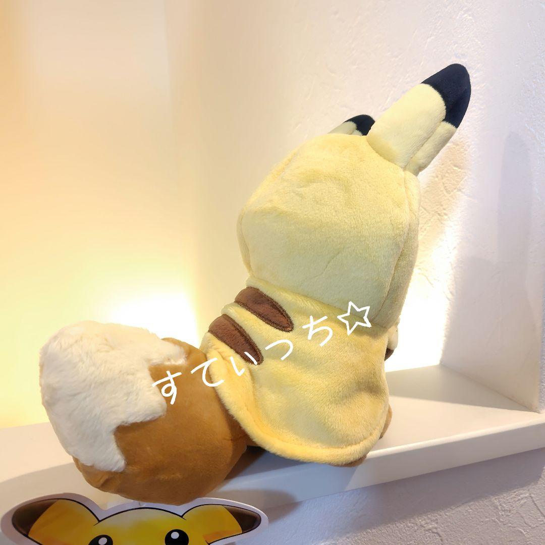 ポケモン ピカチュウのポンチョを着たイーブイ ぬいぐるみ ピカチュウ ポンチョ