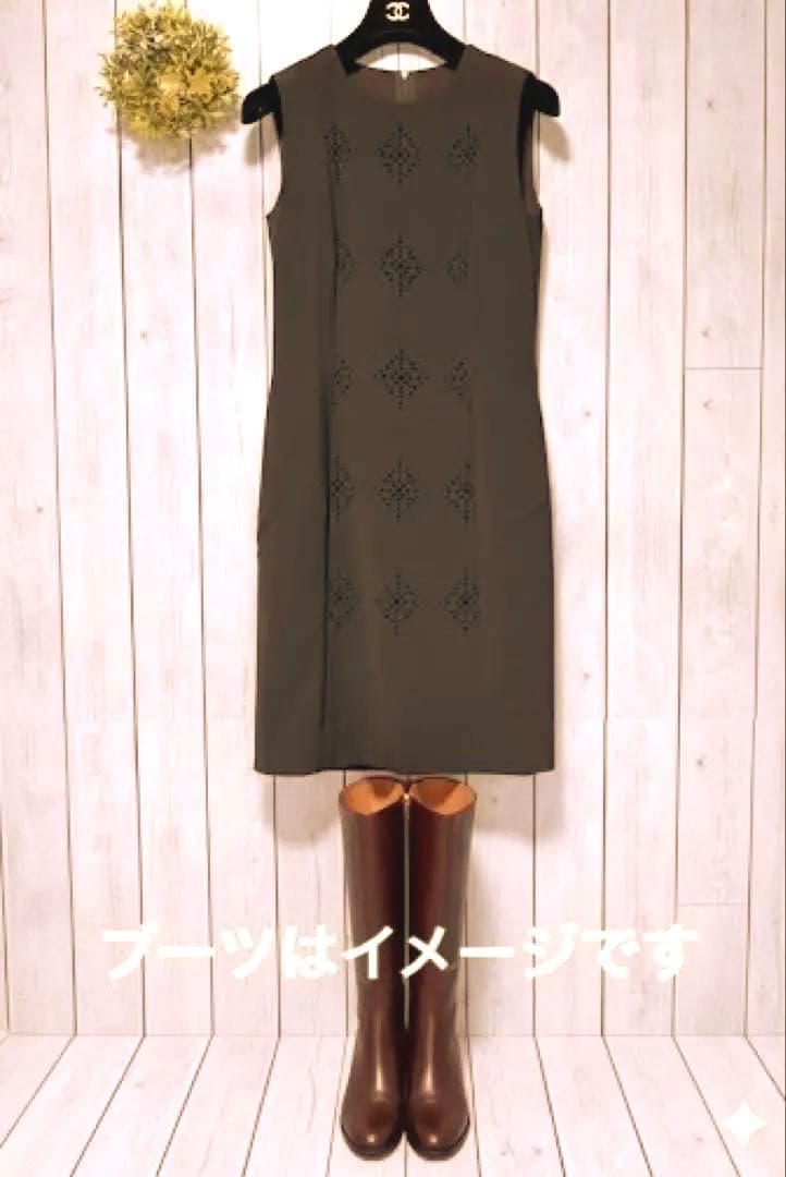 極美品 FOXEY NEW YORK ブライトレディ ワンピース 38 ブラウン