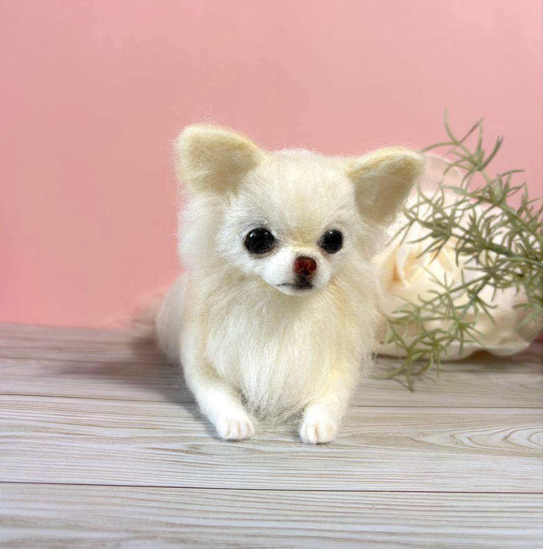 みみこ　羊毛犬　羊毛フェルト　おすましチワワ