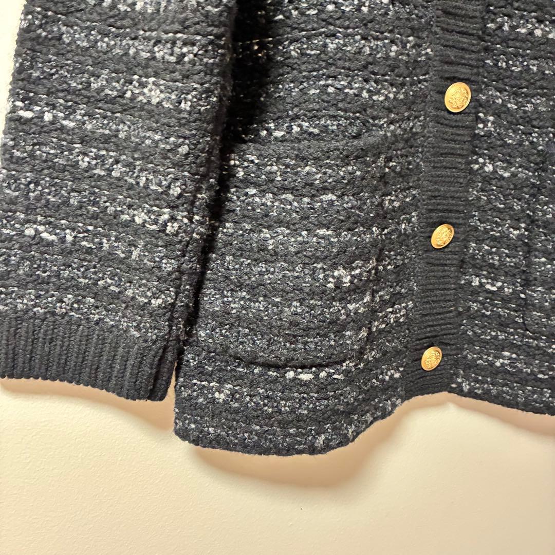 美品23区 ツイードニット ジャケット 金ボタン ゆったり大きめ 人気 定番