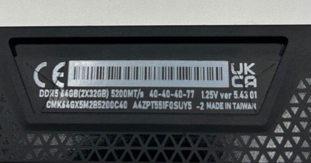 南*ん様 【動作するが】Corsair DDR5-32GB 1枚 【ジャンク扱い