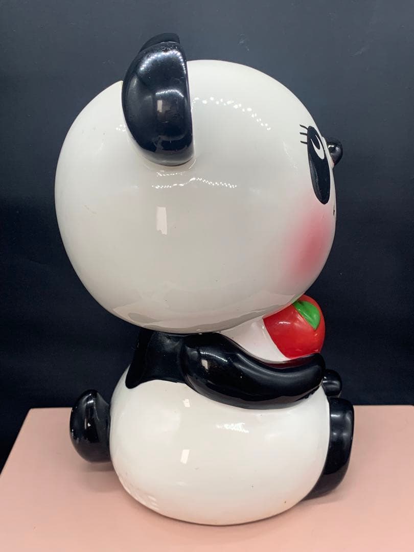 内藤ルネ　パンダ　大　リンゴ　陶器　貯金箱