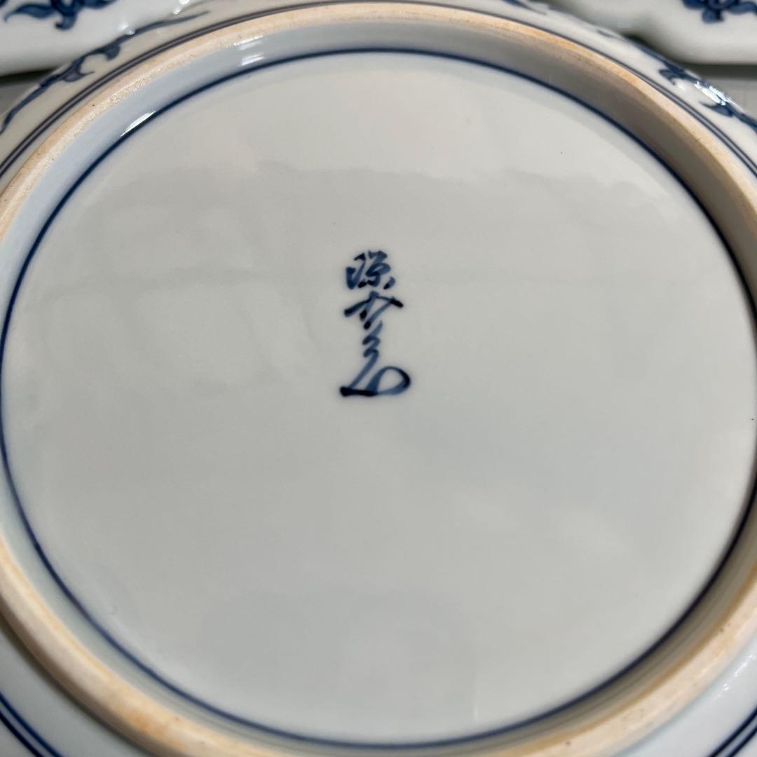 k,N❣️源右衛門　古伊万里錦唐花　銘々皿3枚　18センチ