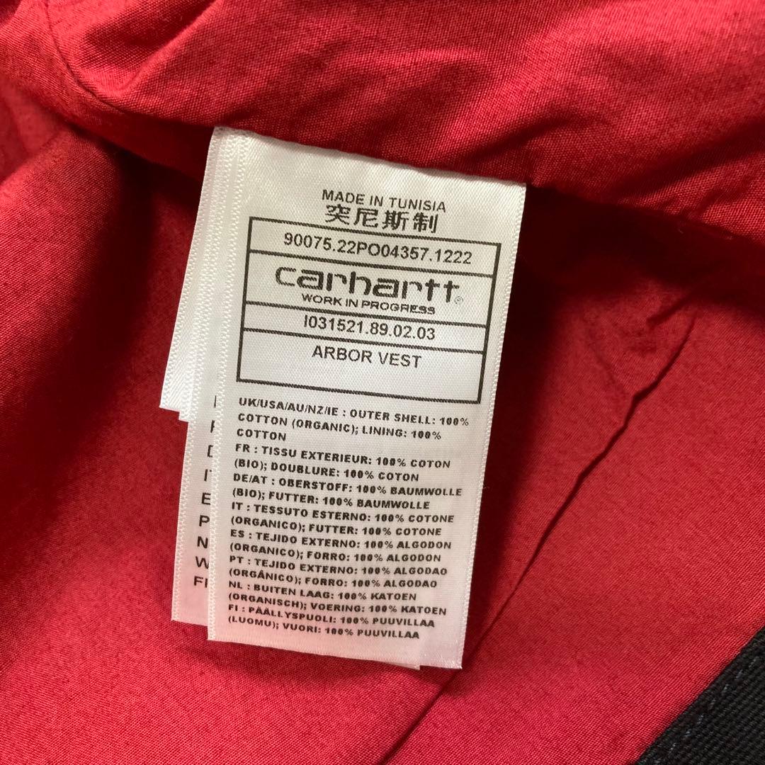 カーハート　carhartt ベスト　デニム調　ブラック　ロゴ　Lサイズ