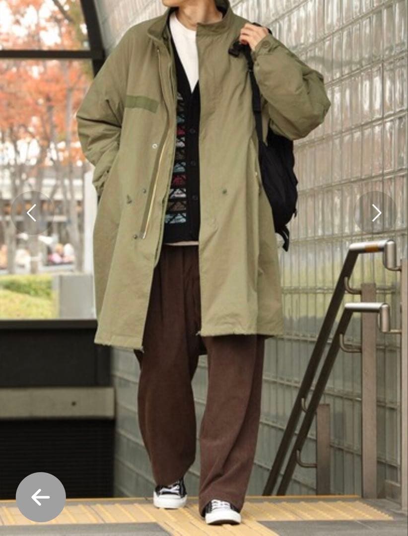 オリーブグリーン モッズコート