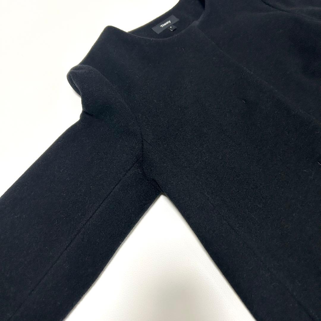 美品✨ Theory ALVIN MELT ノーカラーコート 比翼 Aライン
