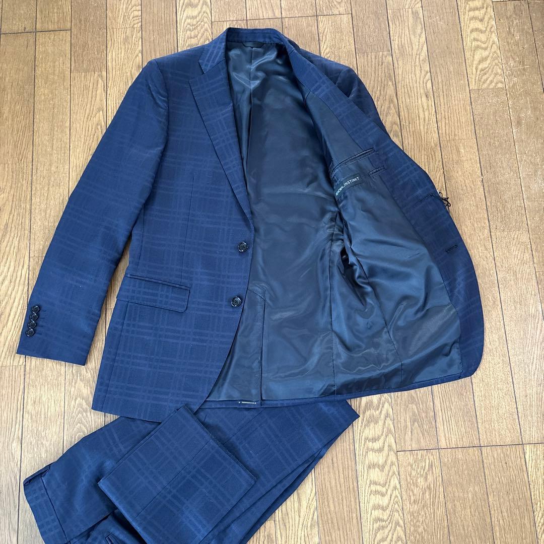 新品タグ付 レナウン Y7 ウール100% スーツ 180cm 紺