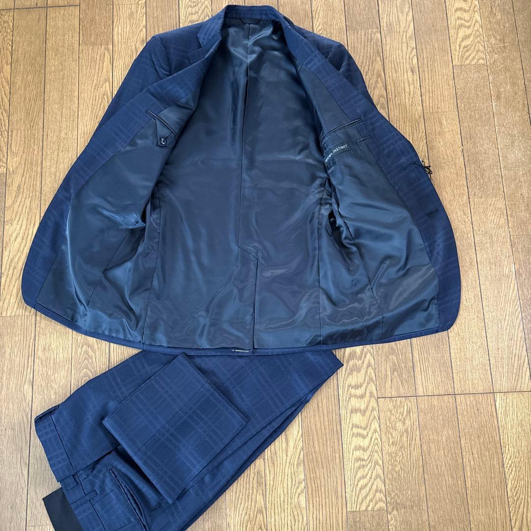 新品タグ付 レナウン Y7 ウール100% スーツ 180cm 紺