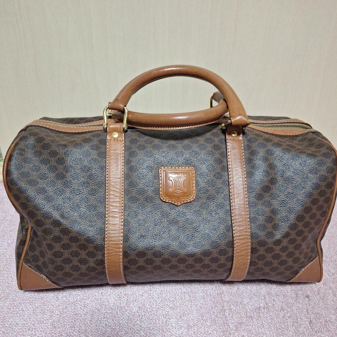 【む】Celine ボストンバッグ ブラウン レザー