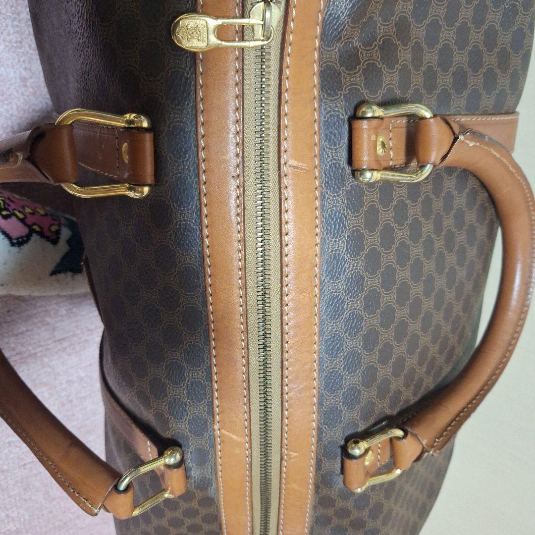 【む】Celine ボストンバッグ ブラウン レザー