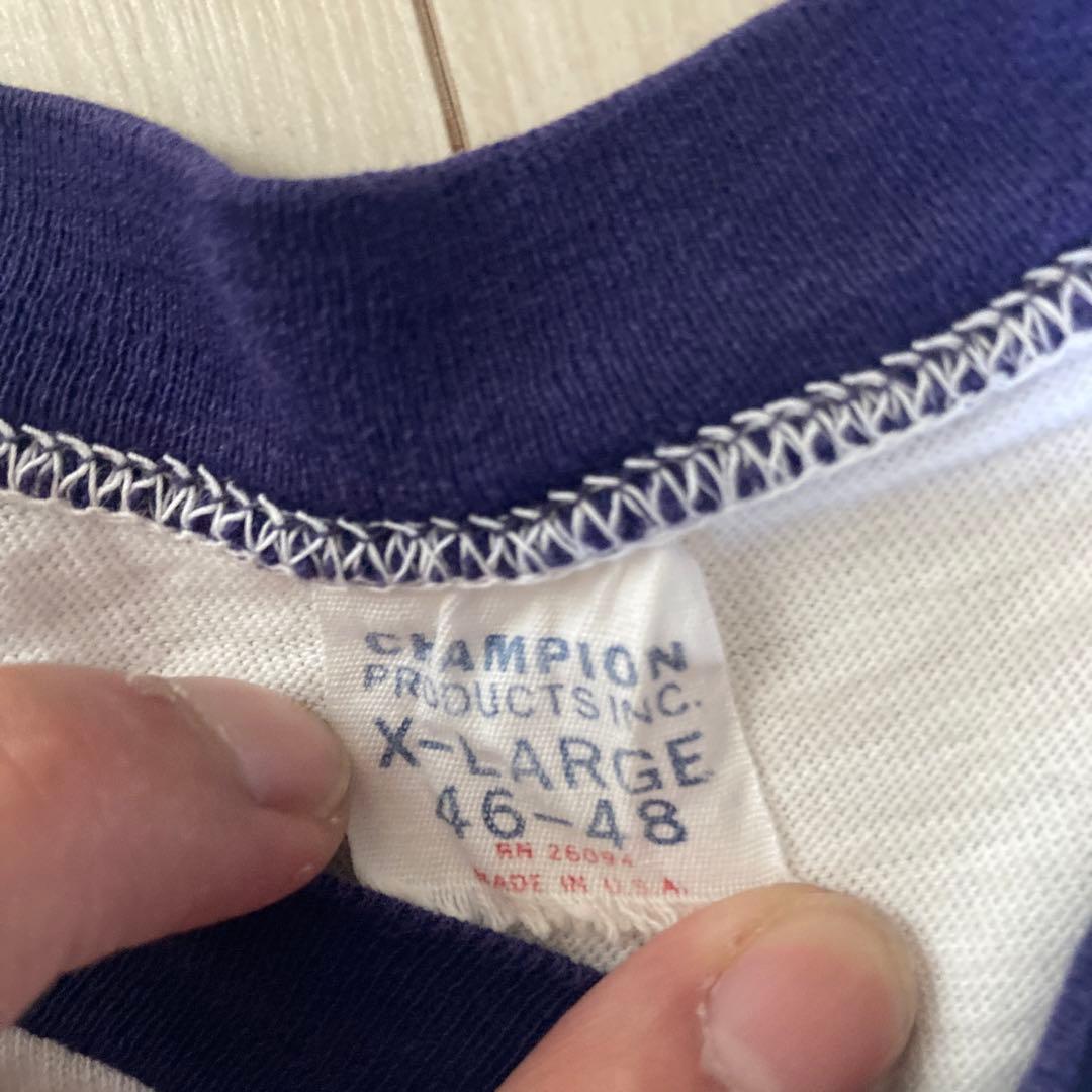 60s champion プロダクツタグ　bsa 染み込み　リンガー　tシャツ